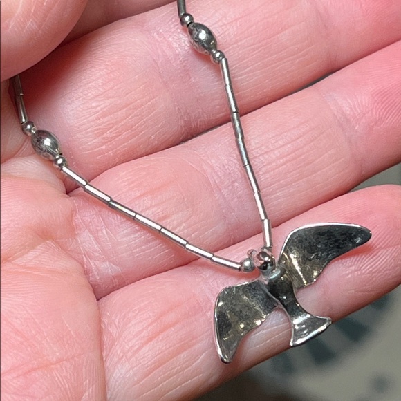 VTG Zuni Native American Handmade Bird Fetish Sterling Silver Choker Necklace - Picture 4 of 6